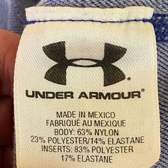 Under Armour Blue White Performance Pullover Womens Size Lg Long Sleeve Stretchy - Picture 5 of 6